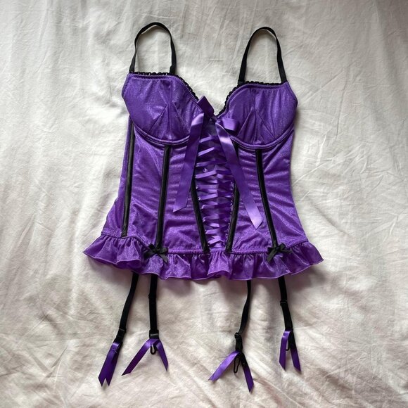Purple Lace Up Corset Top - Picture 2 of 8